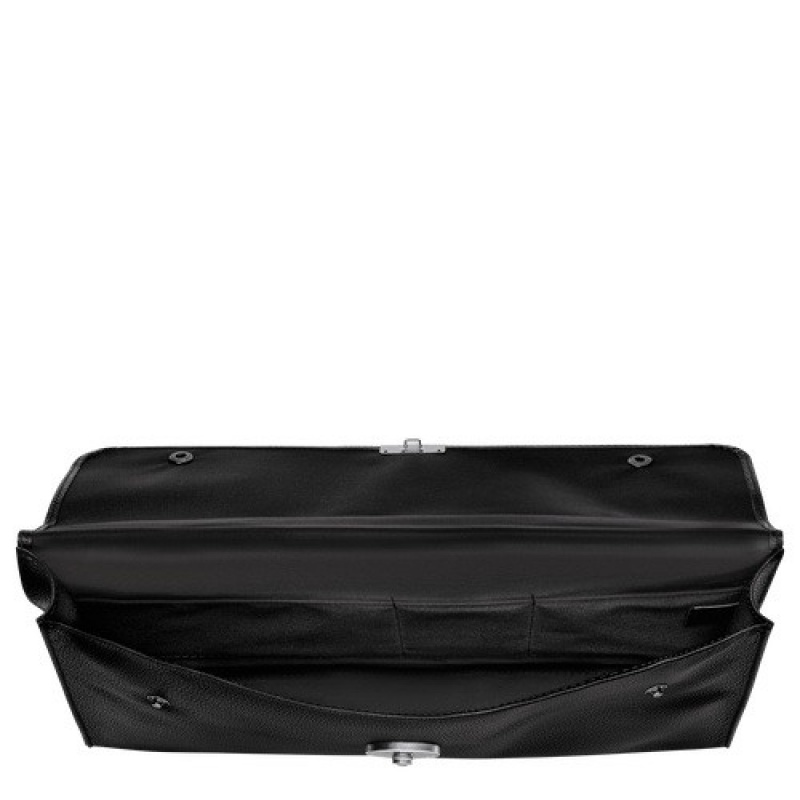 Black Longchamp Le Foulonné S Briefcase | SN-LCMP49042