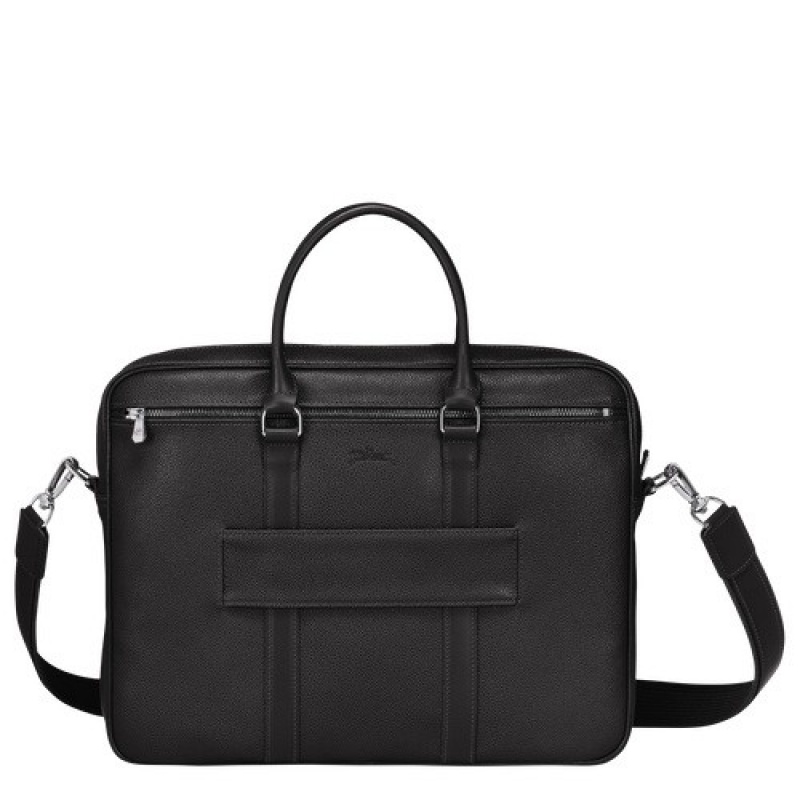 Black Longchamp Le Foulonné S Briefcase | SN-LCMP49049