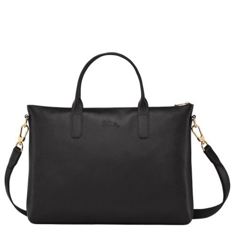 Black Longchamp Le Foulonné S Briefcase | SN-LCMP49062