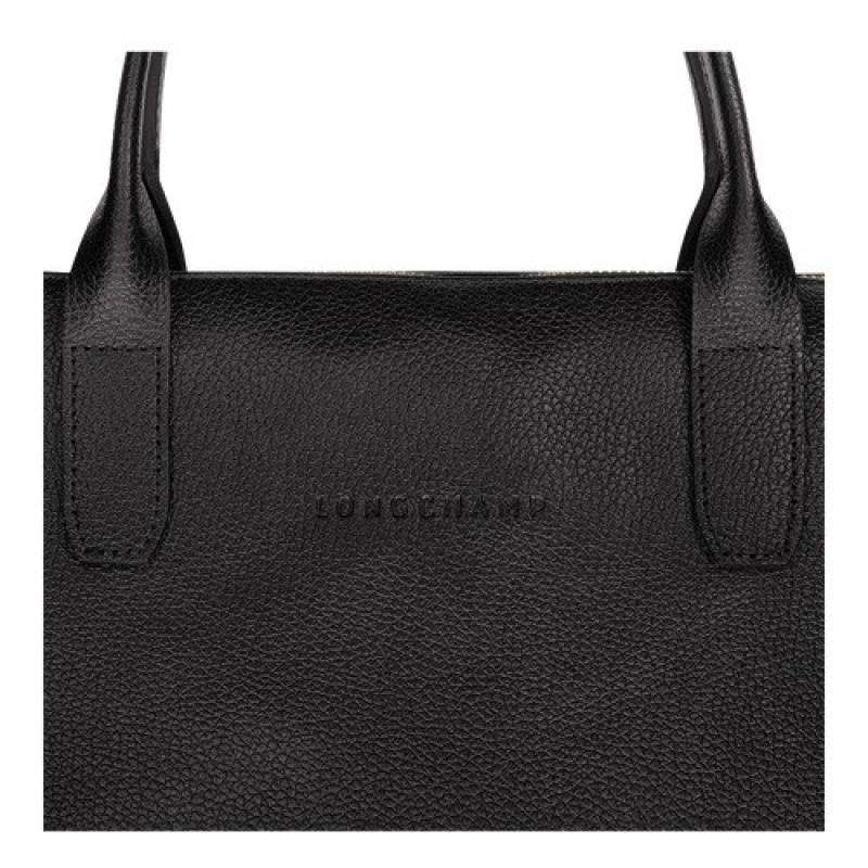 Black Longchamp Le Foulonné S Briefcase | SN-LCMP49062