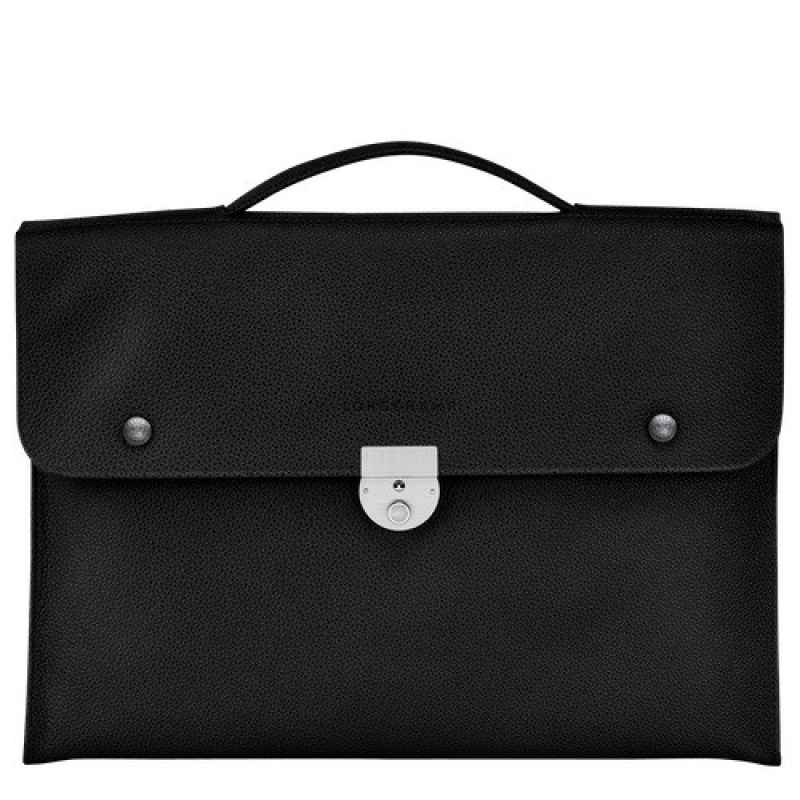 Black Longchamp Le Foulonné S Briefcase | SN-LCMP48173