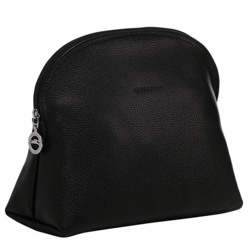 Black Longchamp Le Foulonné Toiletry Case | SN-LCMP49389