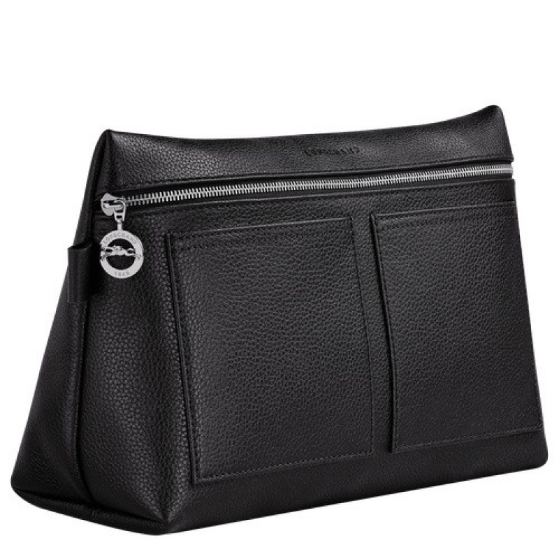 Black Longchamp Le Foulonné Toiletry Case | SN-LCMP49395