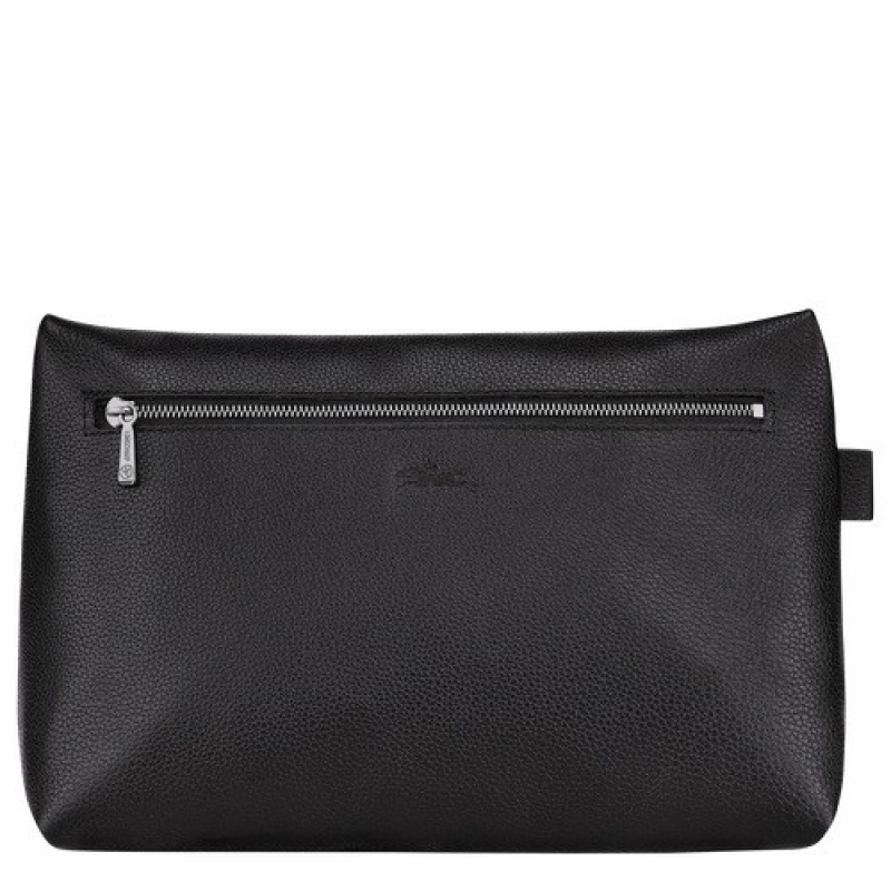 Black Longchamp Le Foulonné Toiletry Case | SN-LCMP49395