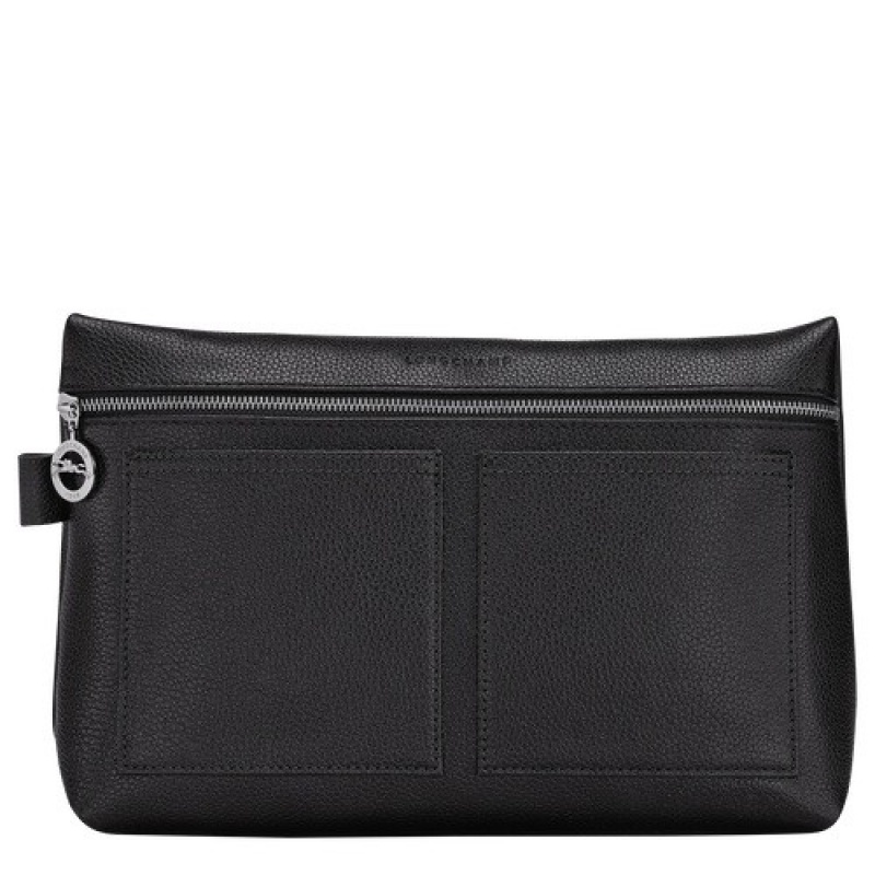 Black Longchamp Le Foulonné Toiletry Case | SN-LCMP49395