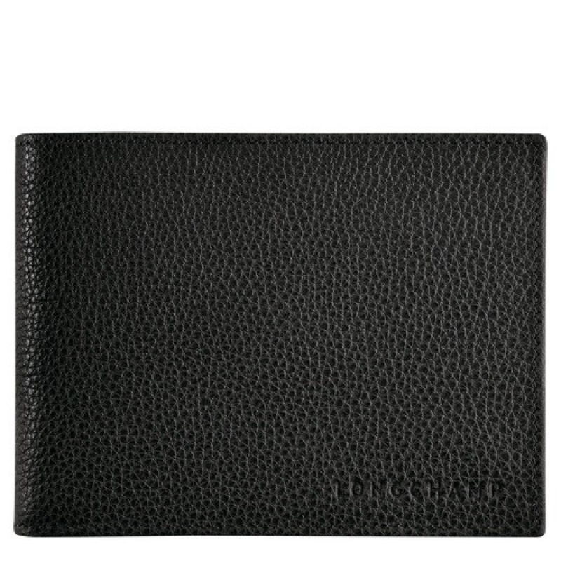 Black Longchamp Le Foulonné Wallet | SN-LCMP49218