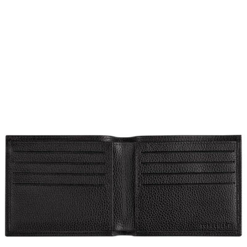 Black Longchamp Le Foulonné Wallet | SN-LCMP49224