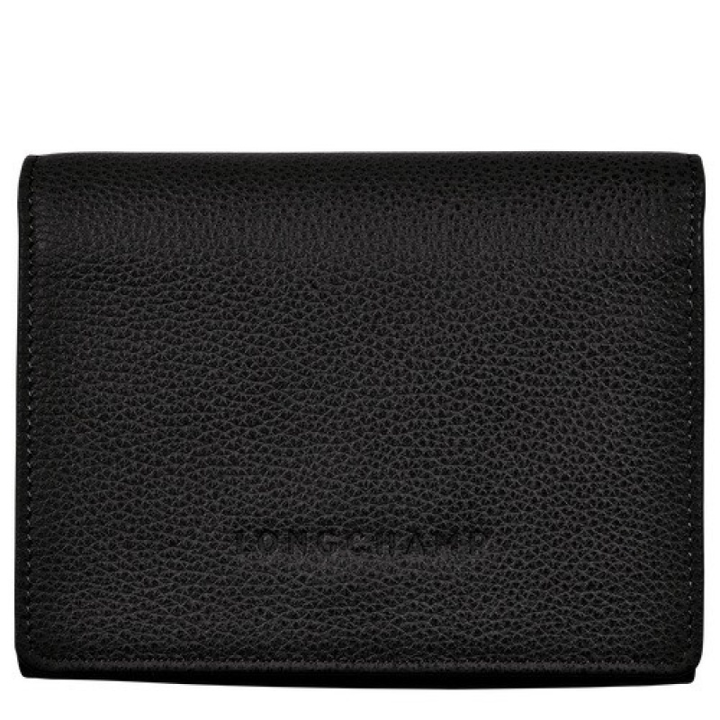 Black Longchamp Le Foulonné Wallet | SN-LCMP49229