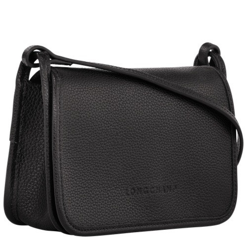 Black Longchamp Le Foulonné Wallet On Chain | SN-LCMP47846