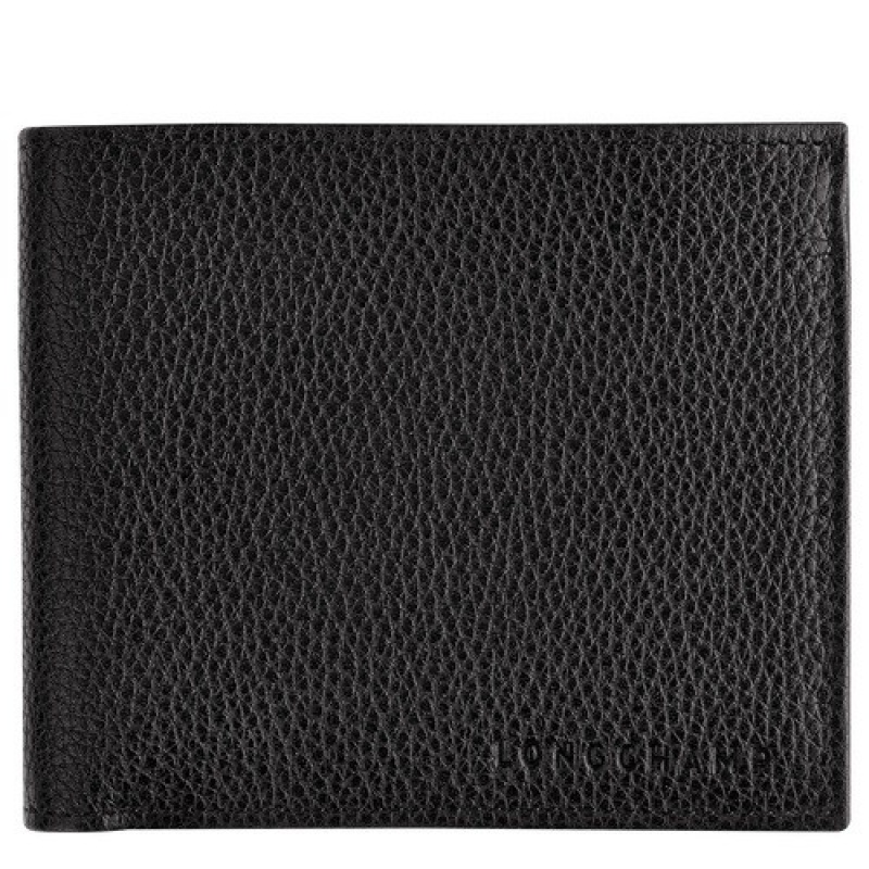 Black Longchamp Le Foulonné Wallet | SN-LCMP48253