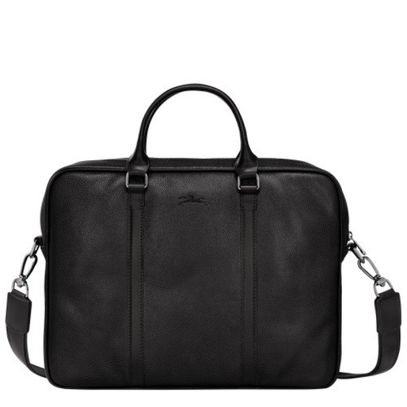 Black Longchamp Le Foulonné Xs Briefcase | SN-LCMP49052