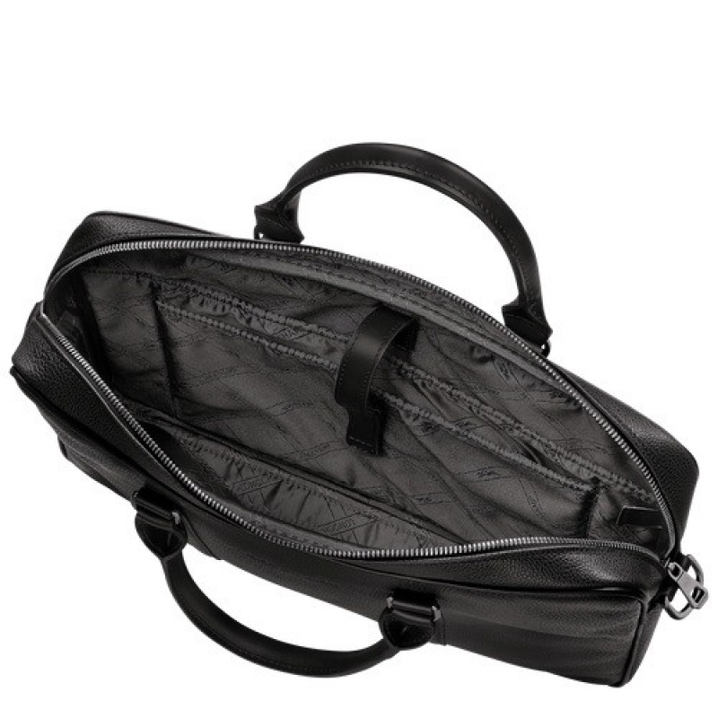 Black Longchamp Le Foulonné Xs Briefcase | SN-LCMP49052