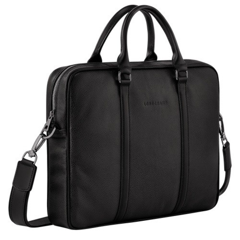 Black Longchamp Le Foulonné Xs Briefcase | SN-LCMP48180