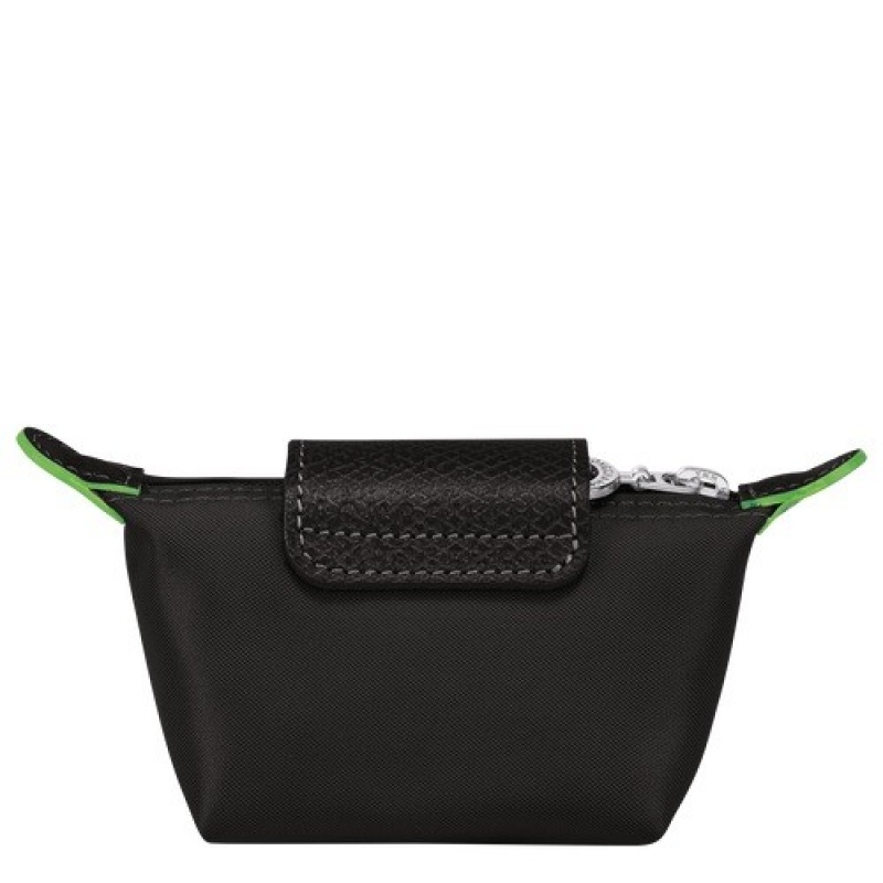 Black Longchamp Le Pliage Green Coin Purse | SN-LCMP49273