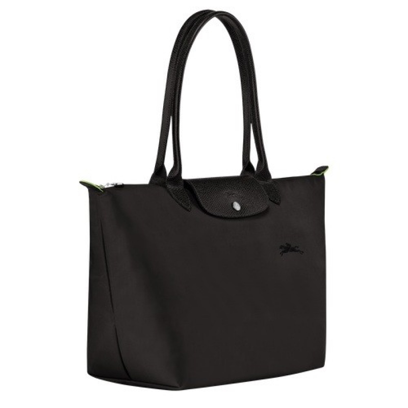 Black Longchamp Le Pliage Green L Tote Bag | SN-LCMP47977