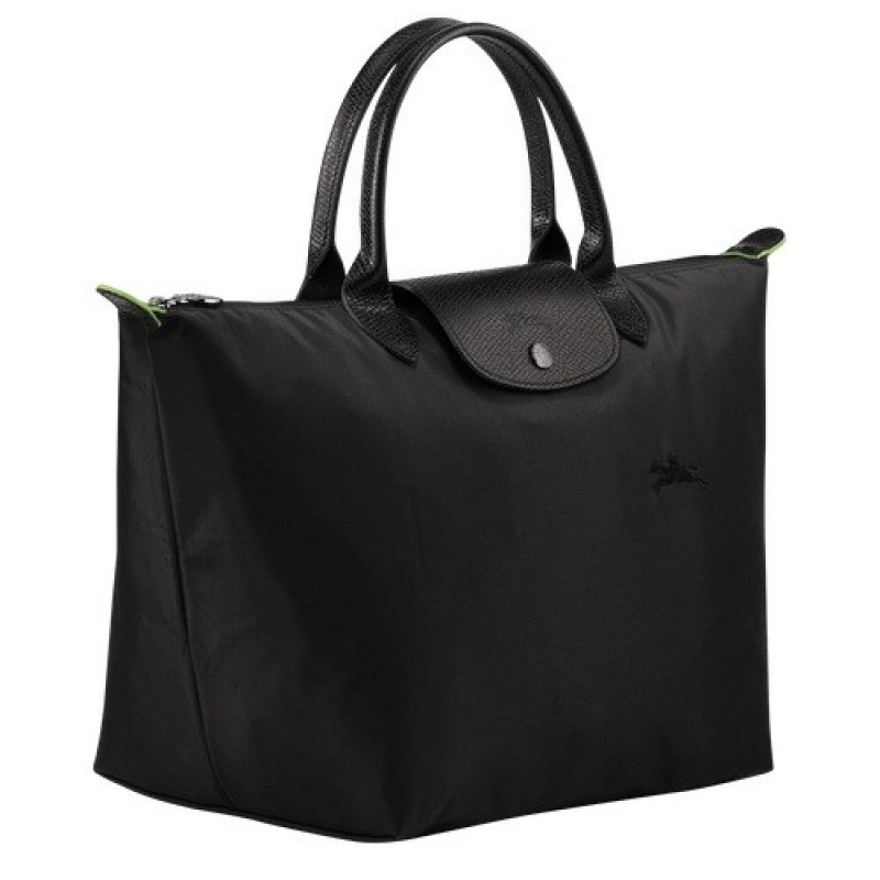 Black Longchamp Le Pliage Green M Handbag | SN-LCMP47718