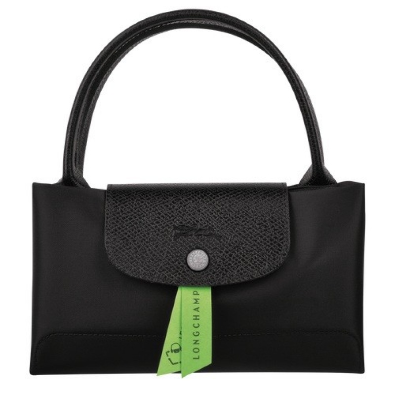 Black Longchamp Le Pliage Green M Handbag | SN-LCMP47718