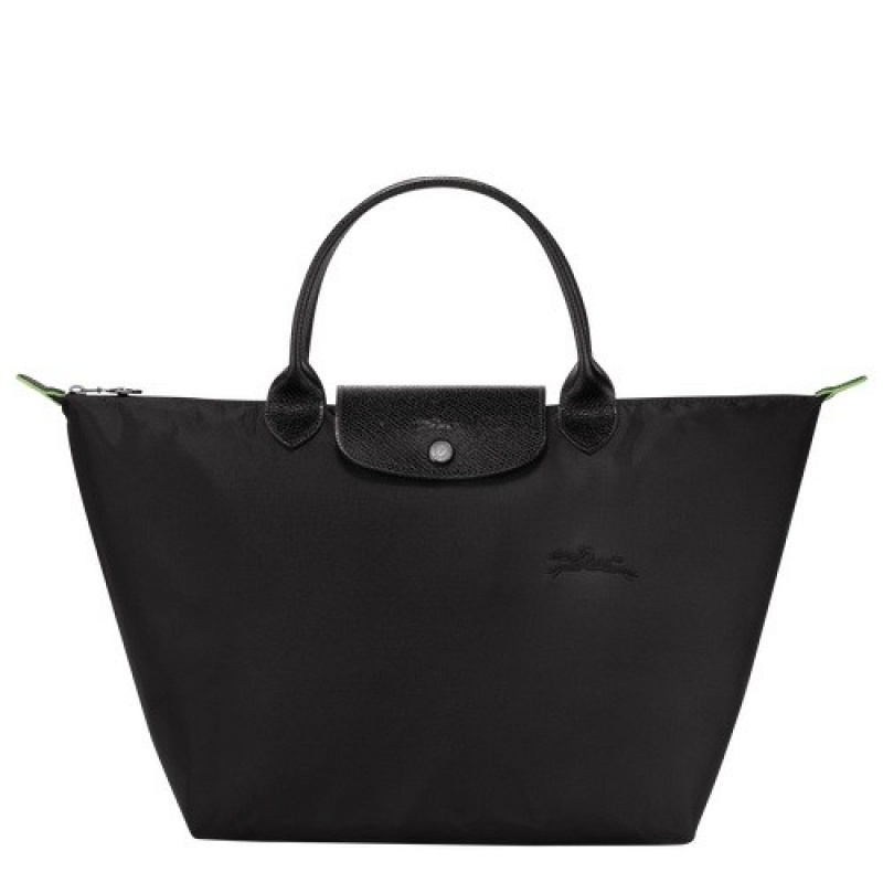 Black Longchamp Le Pliage Green M Handbag | SN-LCMP47718