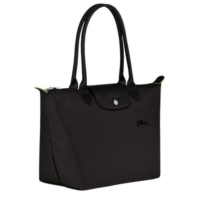 Black Longchamp Le Pliage Green M Tote Bag | SN-LCMP47971