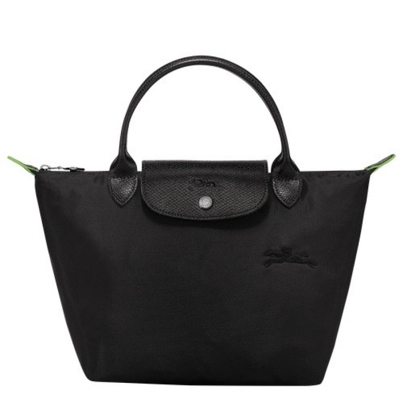 Black Longchamp Le Pliage Green S Handbag | SN-LCMP47724