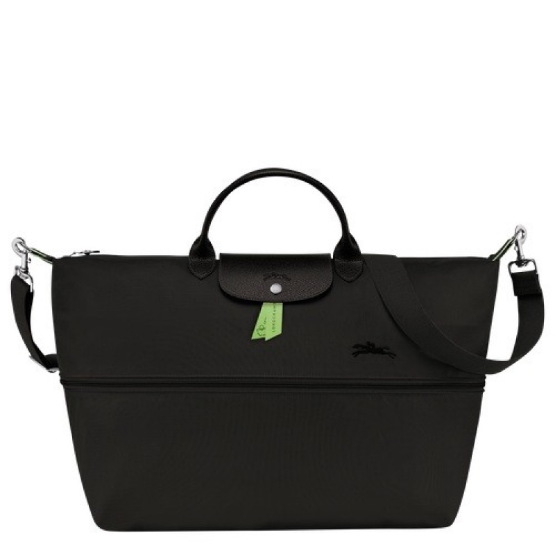 Black Longchamp Le Pliage Green Travel Bag Expandable | SN-LCMP49348