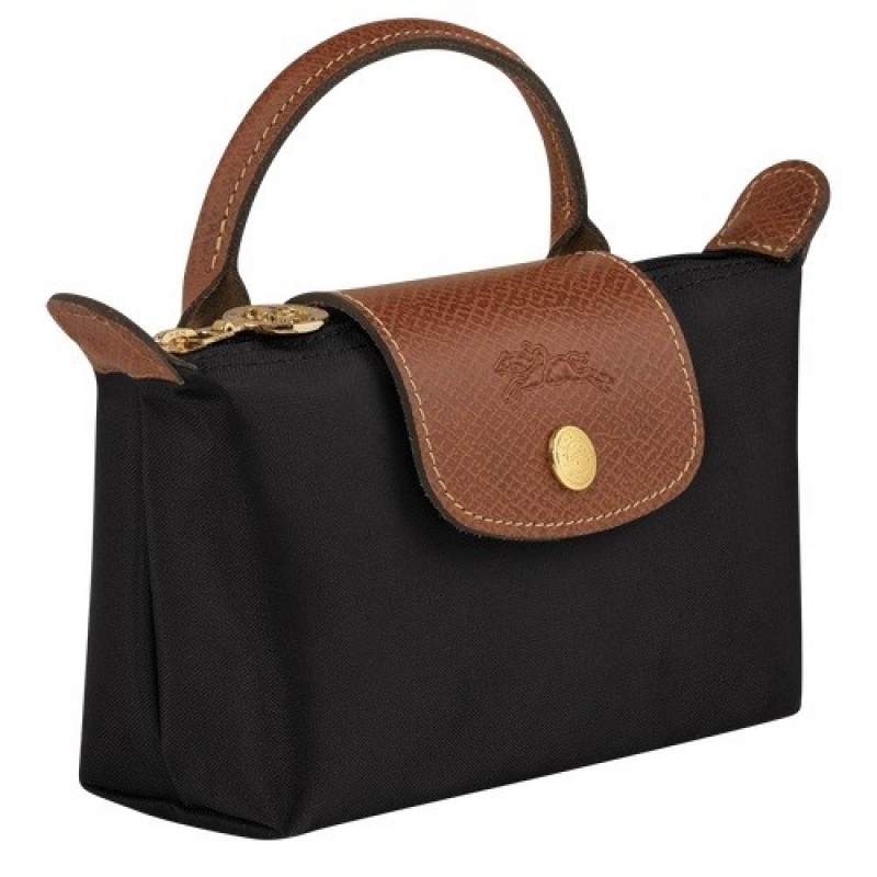 Black Longchamp Le Pliage Original Pouch With Handle | SN-LCMP48404