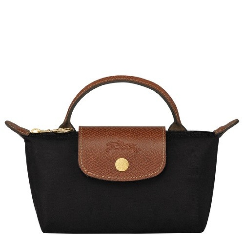 Black Longchamp Le Pliage Original Pouch With Handle | SN-LCMP48404