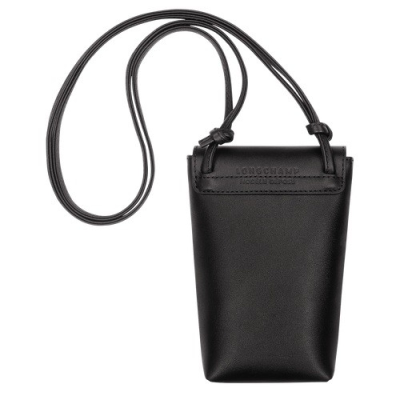 Black Longchamp Le Pliage Xtra Phone Case With Leather Lace | SN-LCMP48234