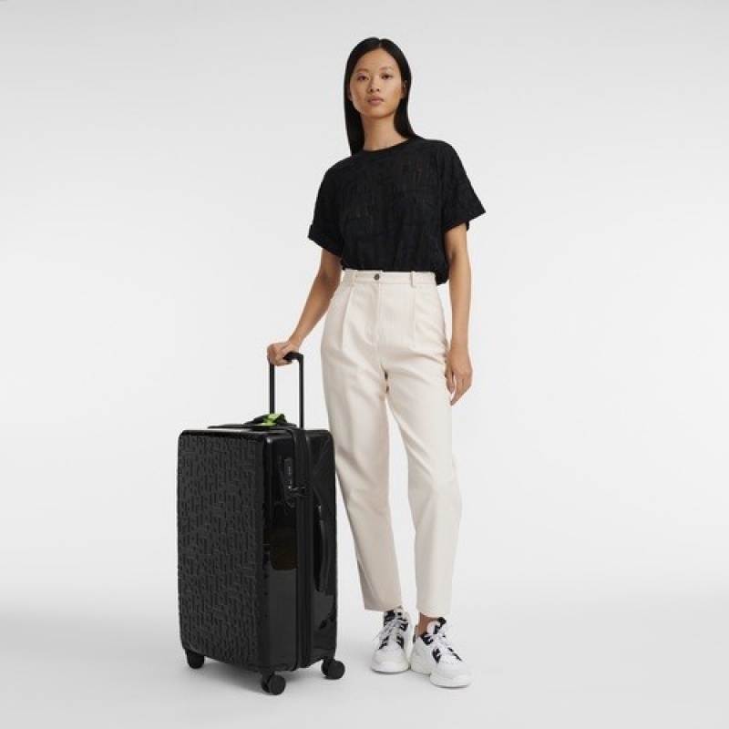 Black Longchamp Lgp Travel L Suitcase | SN-LCMP49373