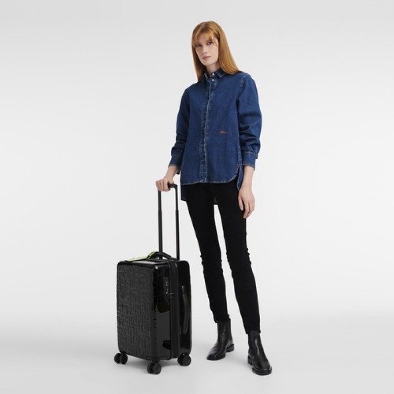 Black Longchamp Lgp Travel M Suitcase | SN-LCMP48558