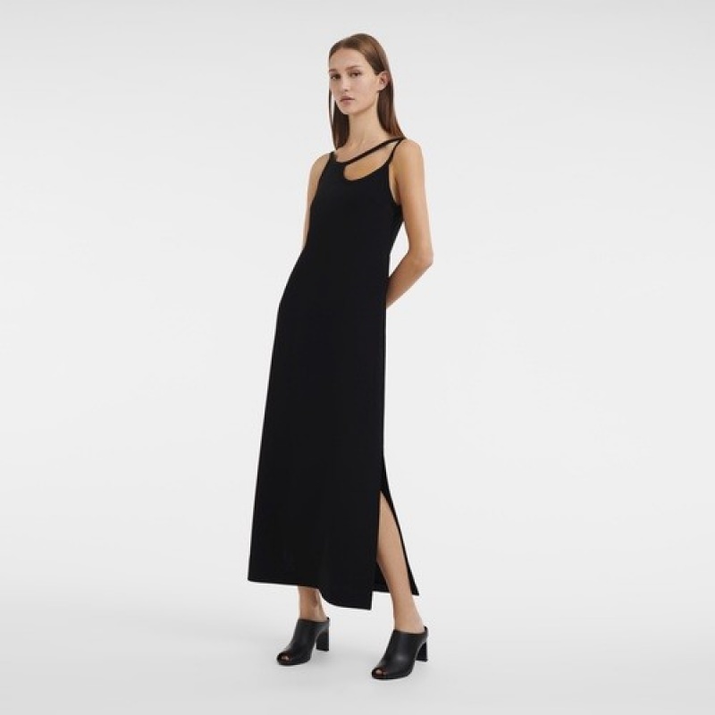 Black Longchamp Long Dress | SN-LCMP48650