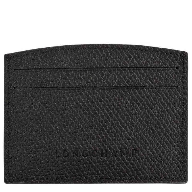 Black Longchamp Roseau Card Holder | SN-LCMP48332