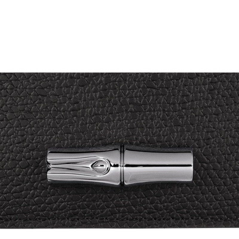 Black Longchamp Roseau Card Holder | SN-LCMP48332