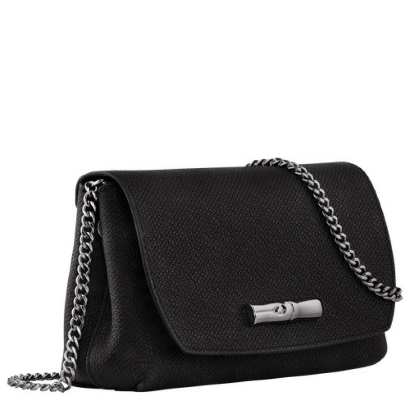 Black Longchamp Roseau Clutch | SN-LCMP47872