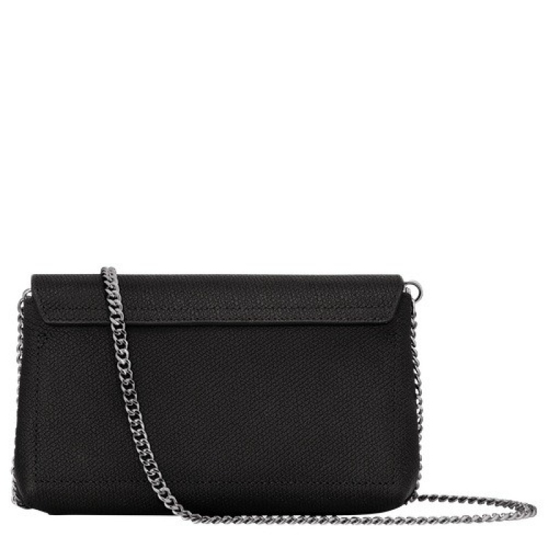 Black Longchamp Roseau Clutch | SN-LCMP47872