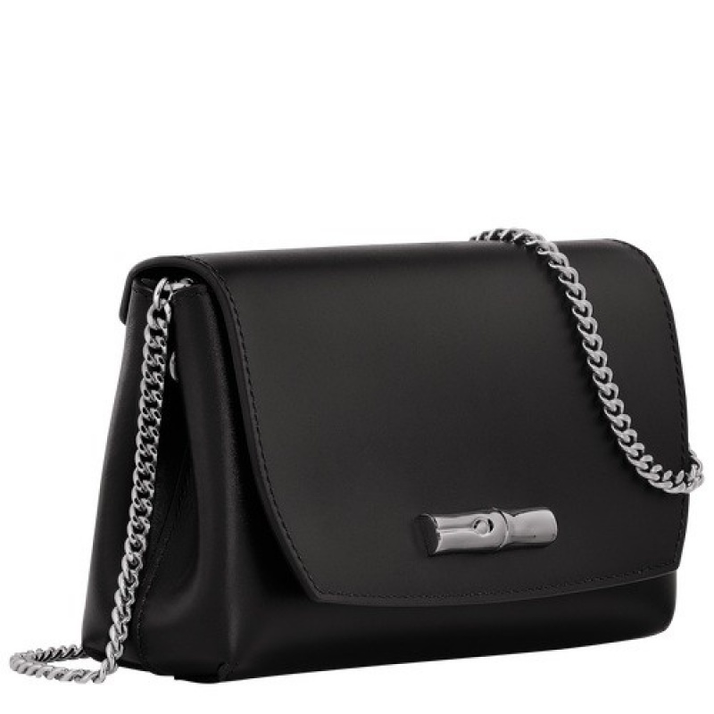 Black Longchamp Roseau Clutch | SN-LCMP47878