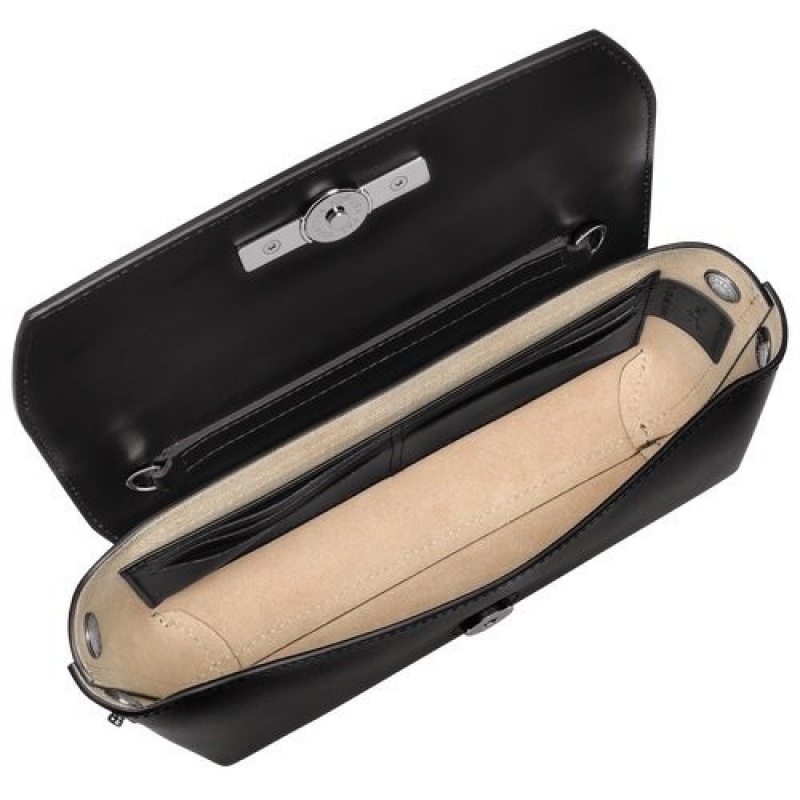 Black Longchamp Roseau Clutch | SN-LCMP47878