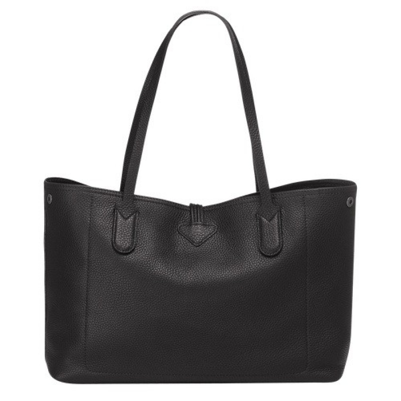 Black Longchamp Roseau Essential L Tote Bag | SN-LCMP48004