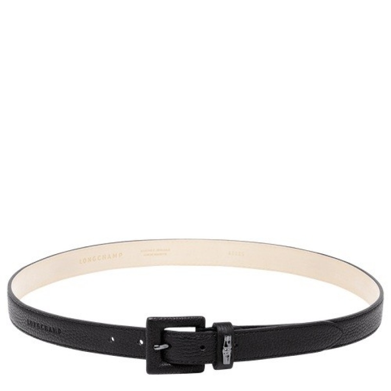 Black Longchamp Roseau Essential Ladies\' Belt | SN-LCMP48948