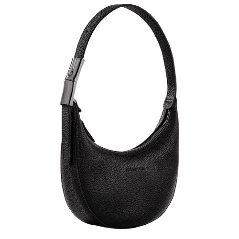 Black Longchamp Roseau Essential S Hobo Bag | SN-LCMP48008