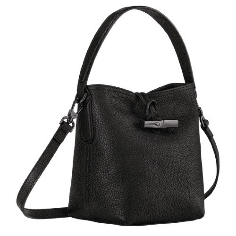 Black Longchamp Roseau Essential Xs Bucket Bag | SN-LCMP47877