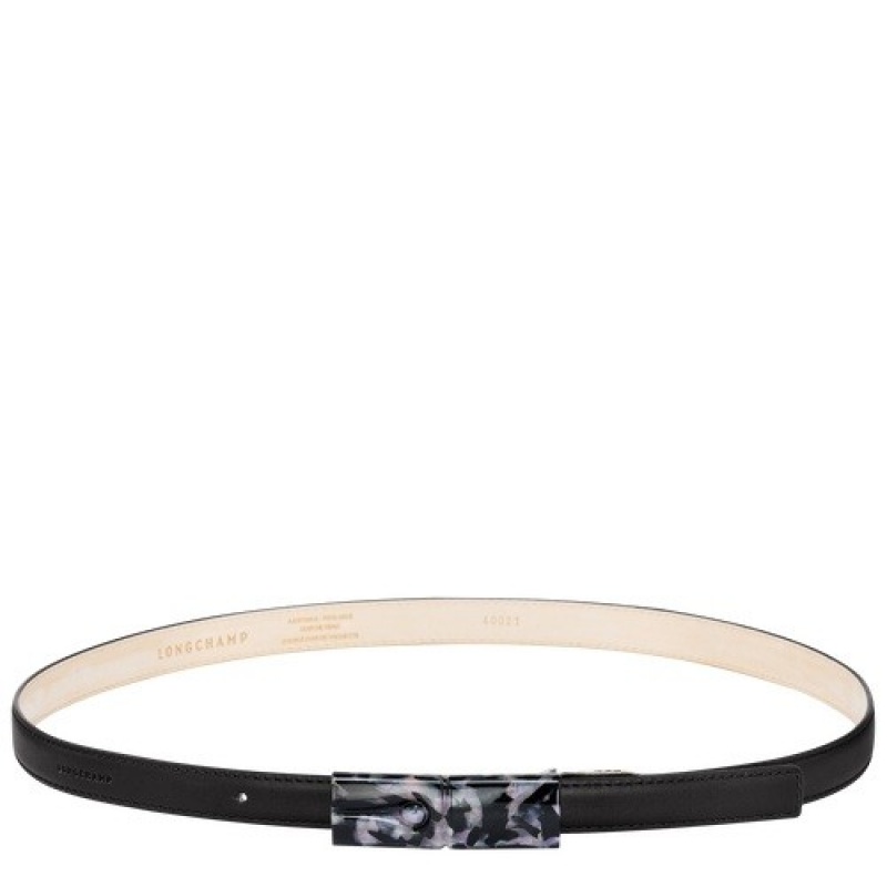 Black Longchamp Roseau Ladie\'s Belt | SN-LCMP48954