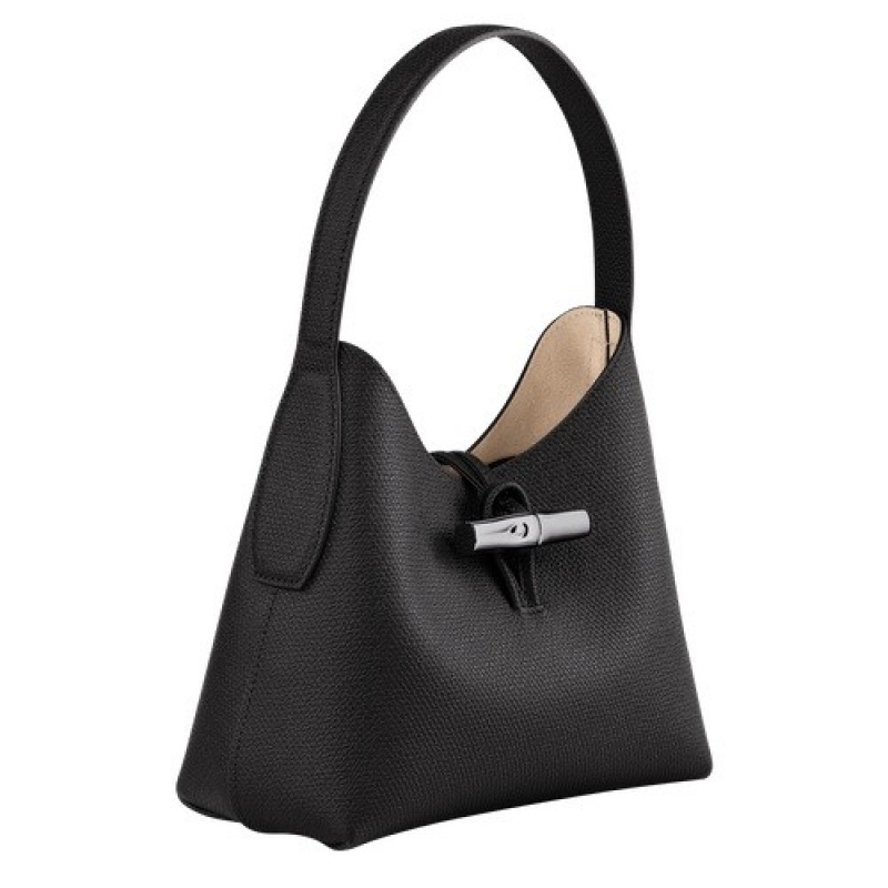 Black Longchamp Roseau S Hobo Bag | SN-LCMP47999