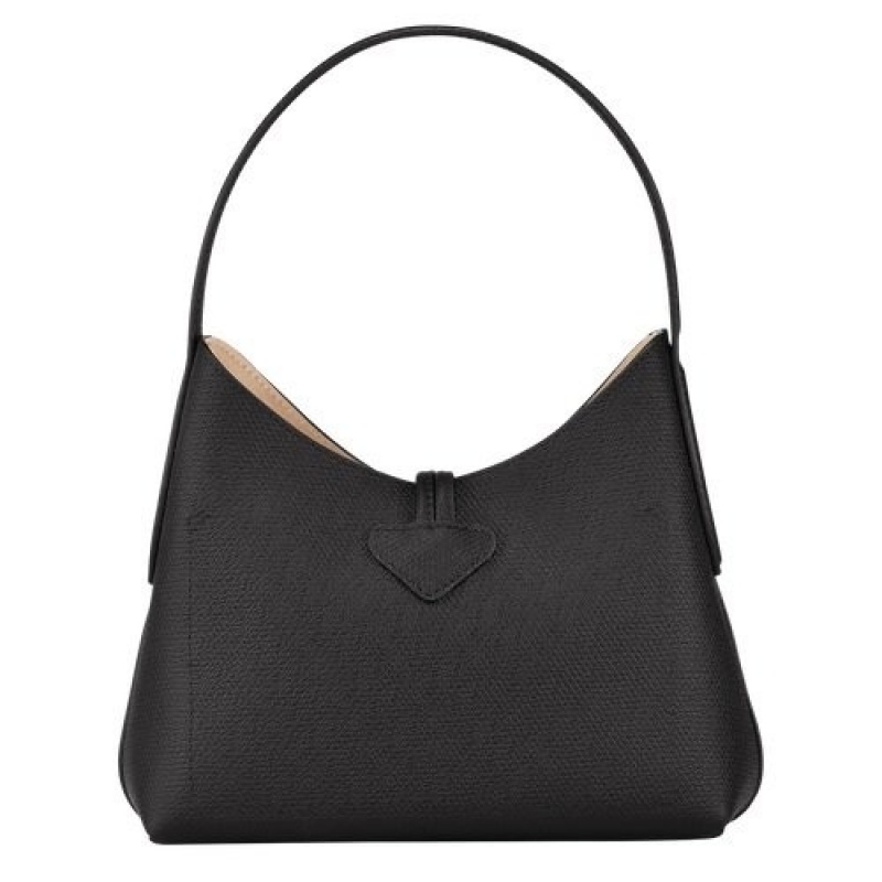 Black Longchamp Roseau S Hobo Bag | SN-LCMP47999