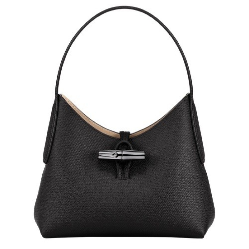 Black Longchamp Roseau S Hobo Bag | SN-LCMP47999