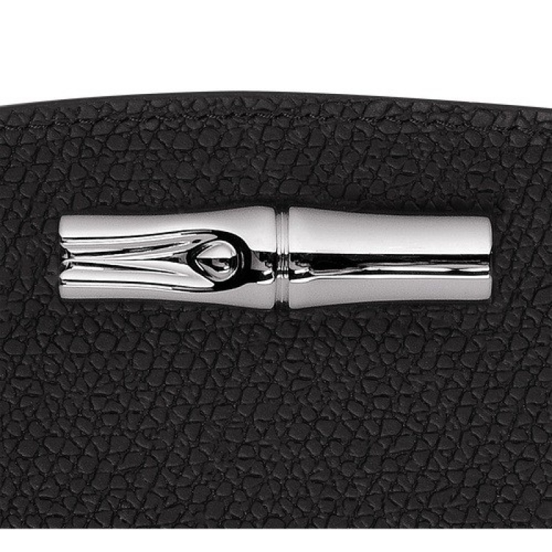 Black Longchamp Roseau Wallet | SN-LCMP48287