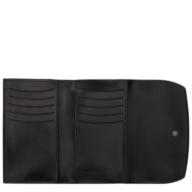 Black Longchamp Roseau Wallet | SN-LCMP48296