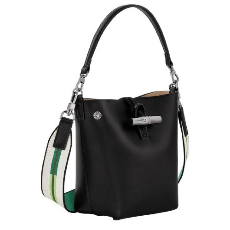 Black Longchamp Roseau Xs Bucket Bag | SN-LCMP47942