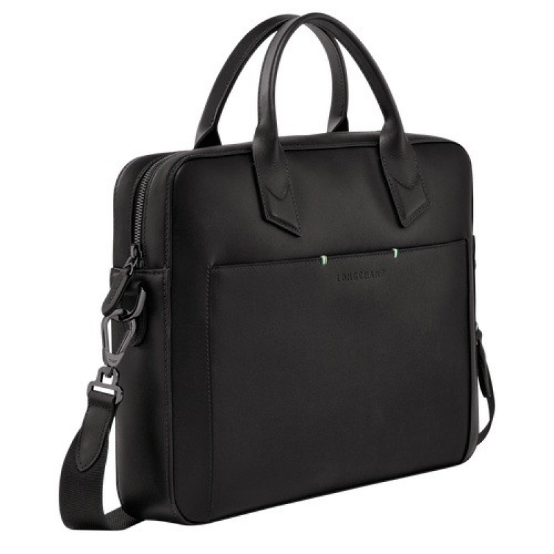 Black Longchamp Sur Seine Briefcase | SN-LCMP49040