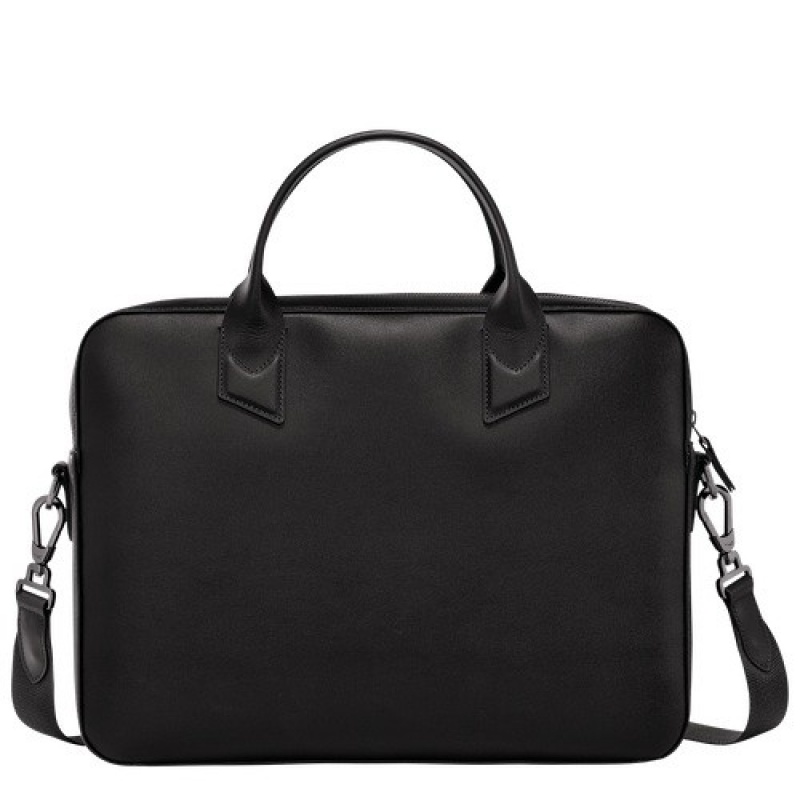 Black Longchamp Sur Seine Briefcase | SN-LCMP49040